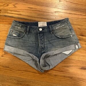 One Teaspoon Distressed Blue Jean Shorts